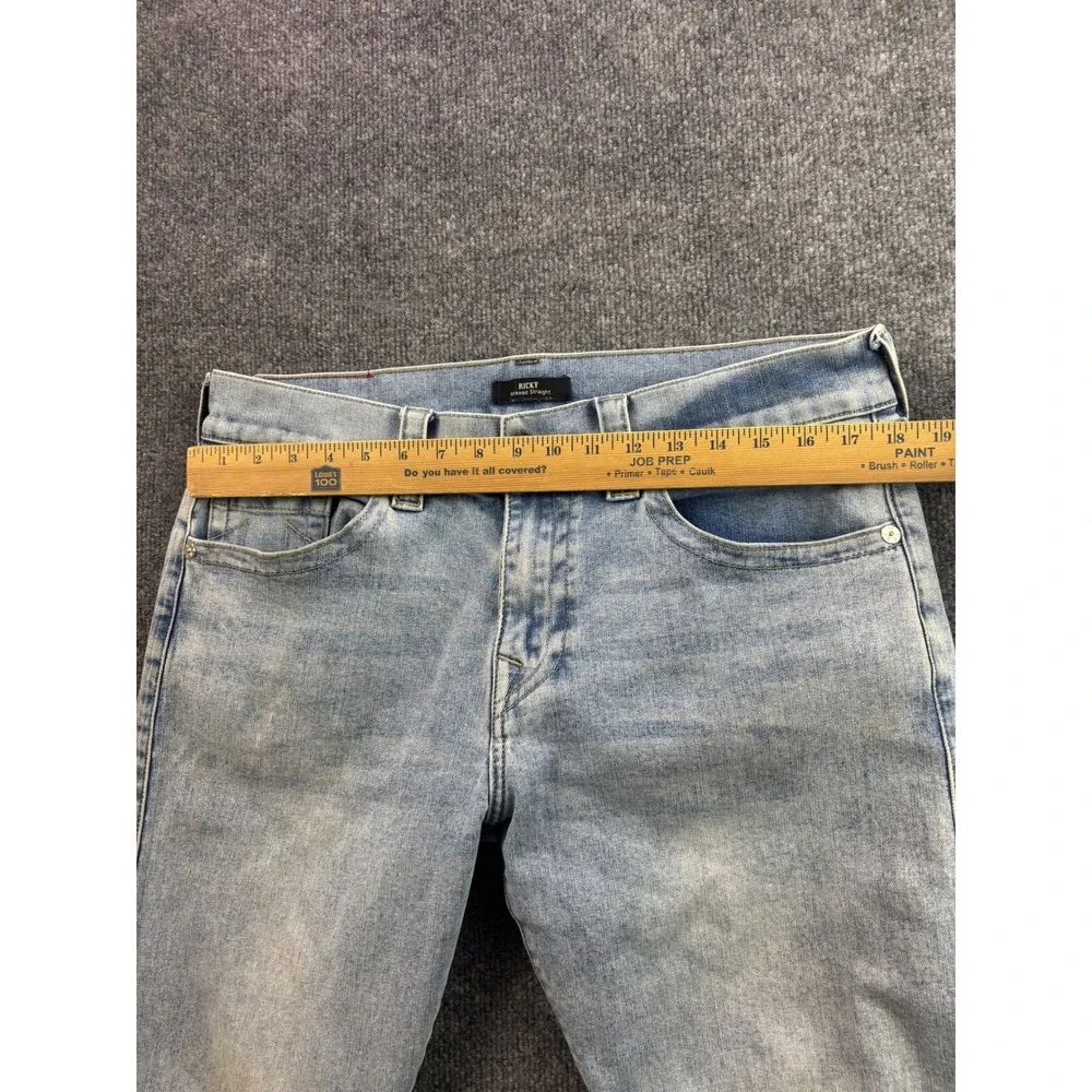 True Religion Ricky Relaxed Straight Jeans Mens 34 Light Wash Blue Denim